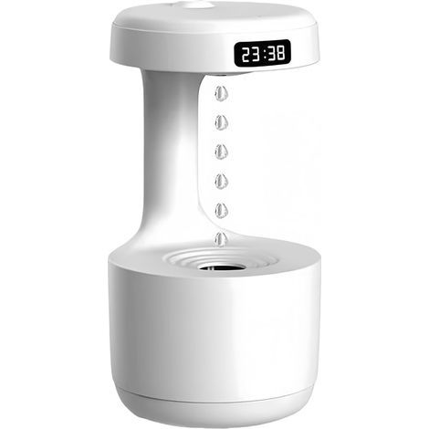 Humidificateur digital 800ml en lévitation, silencieux, rotatif. Pour grande pièce, plantes, chambre bébé. Blanc. (1/5)