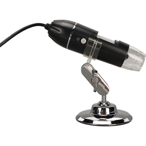 Microscope numérique 1600X HD avec 8 LEDs et USB-C, microscope électronique 2 en 1 pour observations précises