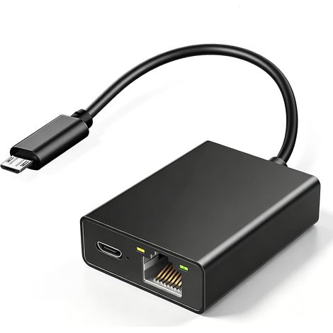 Adaptateur Ethernet pour Fire TV Stick, adaptateur réseau Ethernet compatible avec 4K Fire Stick, adaptateur micro USB vers RJ45 LAN (1/5)