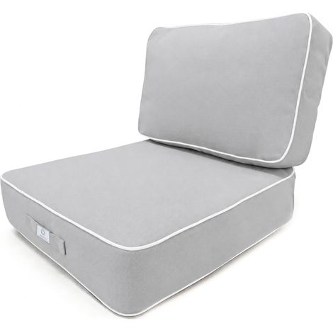 Ensemble Coussins Premium 50x50 Gris Clair - Épais 12cm & Finition Passepoil