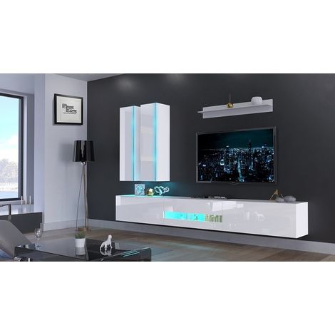 Ensemble meuble TV NEXT 55 AN55-18W-HG2 blanc brillant 273 cm (1/2)