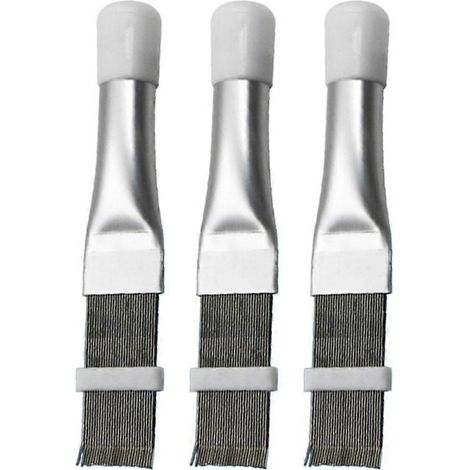 Lot de 3 peignes à ailettes en acier inoxydable pour condenseur, outil de nettoyage et de redressement des ventilateurs de climatiseur (argenté)-6.5X2X14.5cm-Silver