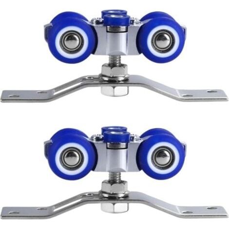 2 Pièces Galet Porte Coulissante, Roulette Porte Coulissante en Acier Inoxydable, Peut tourner à 360°, pour Porte Coulissante Simple, Porte Pliante, Porte Coulissante Multiple (1/4)