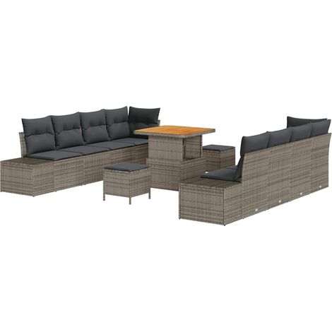 Maison Exclusive - Gartensofa-set mit Kissen mit Speicher 11 pcs