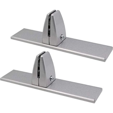 Lot de 2 pinces de séparation de bureau avec vis de montage, pour écran de bureau de confidentialité en alliage d'aluminium pour cloison de bureau (gris) (1/4)