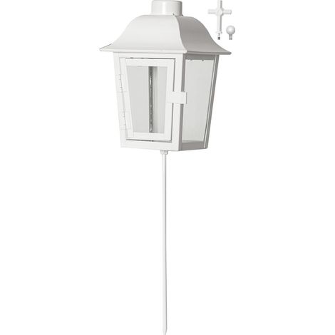 Star Trading Lanterne Serene, piquet de terre, lanterne funéraire, décoration, blanc, extérieur, 45 cm