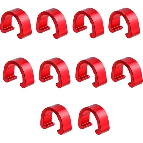 10 clips de câble de frein de vélo en alliage d'aluminium, clips de guidage de câble de frein en forme de C, adaptés aux VTT, aux vélos de route et aux vélos pliants. (1/5)
