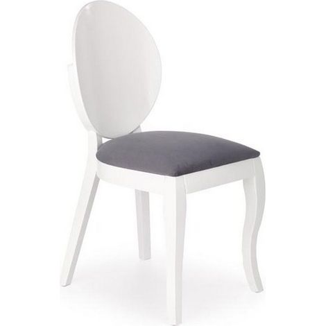 Chaise médaillon moderne blanche et gris Vilta (1/5)