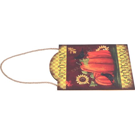 Planches en bois à motifs de citrouilles et de dindes et lumières LED pour une utilisation intérieure et extérieure – parfaites pour Thanksgiving. (1/5)