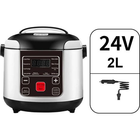 (24V) Cuiseur à riz multifonctionnel monté sur voiture avec minuterie et fonction de chauffage des aliments. (1/5)