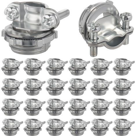 25PCS, 1/2 inch Clamp Type Cable Connectors, Zinc Alloy Wire Clamps for NM Cables, Electrical Wires, Metal Conduit, Electrical Box