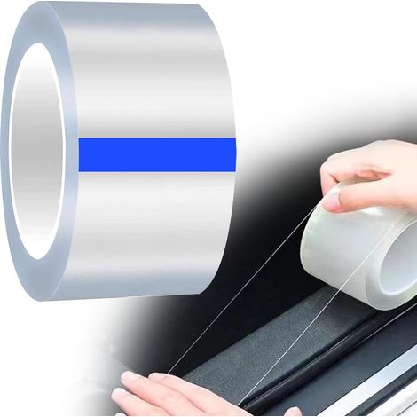 Film de Protection Universel Seuil de Porte Voiture - Transparent - 5CM x 10M - Pour Voiture, Vélo, Moto - 1 Pièce (1/5)