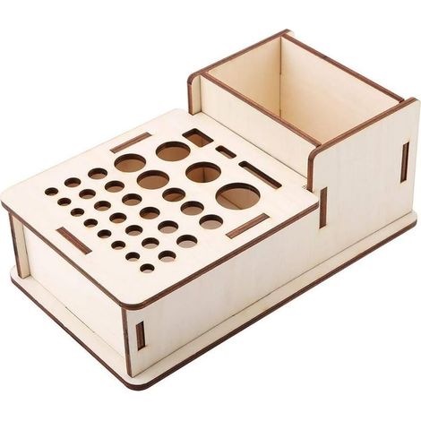 Porte-outils en cuir, outils en bois et cuir, boîte de rangement en cuir, organiseur d'outils en bois, étui en cuir, accessoires (Porte-outils en cuir n° 101)