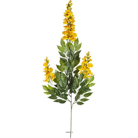 Branche de Glycine artificielle Jaune H 85 cm 81 feuilles 3 fleurs - couleur: Jaune citron