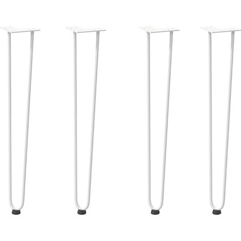 Pied de meuble,Pieds en épingle à cheveux pour consoles, lot de 4, blanc, 72 cm, acier massif CFW68885 (1/5)