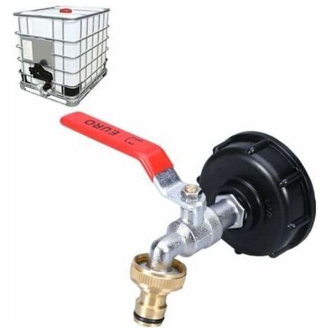 IBC Robinet Cuve 1000L Robinet Recuperateur Eau De Pluie, Adaptateur De Réservoir d'eau IBC 1/2\