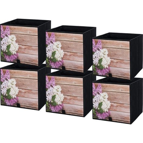 Boîte textile 31x31x31 Jardin - Lot de 6
