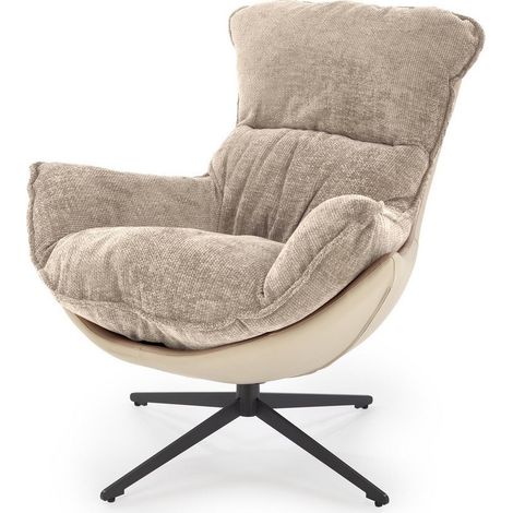 Fauteuil confort pivotant 360° beige Adel (1/5)