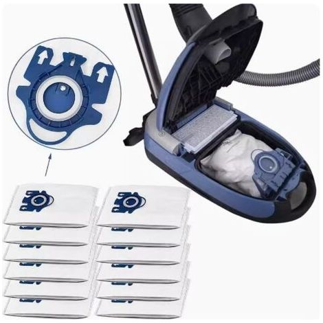 S-giant Sac à poussière compatible avec l'aspirateur Miele GN - Sac à poussière pour les séries C1/C3/S8FJM (10 pièces) - Kit de pièces avec non-tissé 3D pour l'aspirateur .