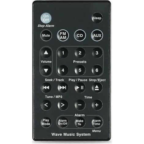 Télécommande de Rechange pour AWR1B1 AWR1B2 AWRCC4 AWRCC7 AWRCC8 pour système de Musique Bose Wave Noir (1/5)