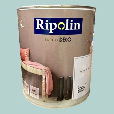 RIPOLIN Peinture Esprit Déco Bleu dragée Mat 1 L (1/2)