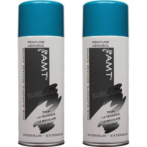 Bombe de Peinture - AMT - BPA13 - Lot de 2 - 330ml - Bleu Turquoise (1/2)