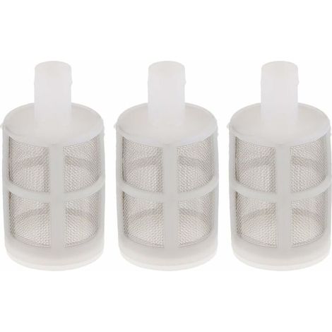 DEESSE SHOP - Filtre en acier inoxydable de crépine de pompe à eau 3pcs pour 7 tuyaux - blanc (1/5)