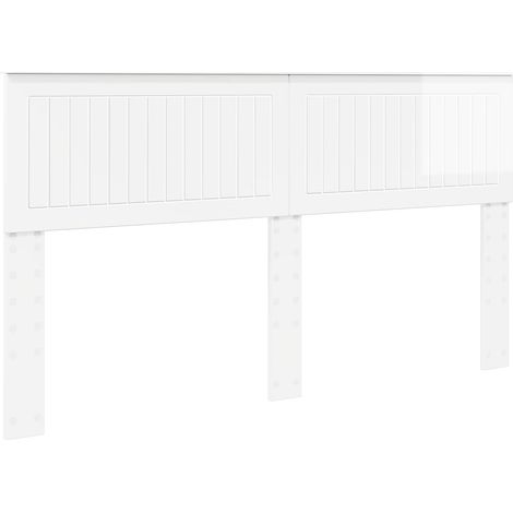 Tête de Lit Armoire de Tête de Lit - Blanc Brillant 160 cm Bois d'ingénierie fr21232 (1/5)