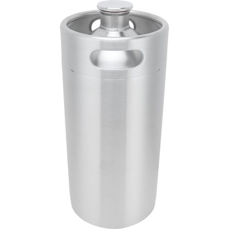 Mini-Bierfass aus Edelstahl (3,6 l) mit Deckel für den Heim-, Hotel- und Brauereibedarf. (1/5)