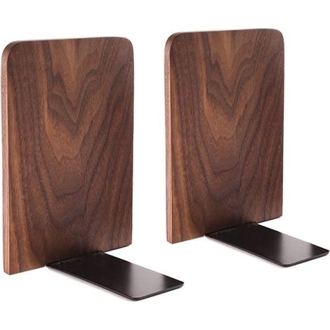 Cosensi – Buchstütze – Buchorganizer – Elegantes Design – Schwarznussbaum – Ideal für Zuhause und Büro – 2 Stück (1/5)