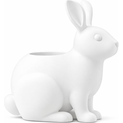 Un pot de fleurs décoratif moderne en forme de lapin, blanc (1/3)