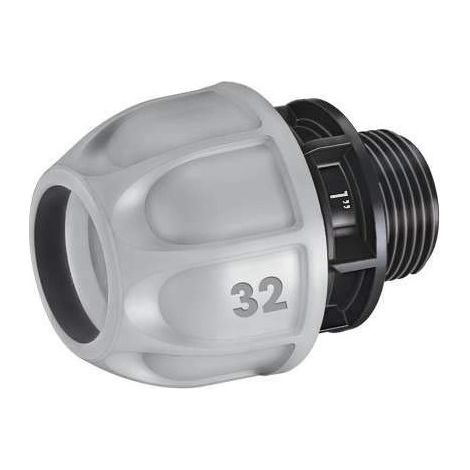 Claber Raccord Irrigation Souterraine Ø 32 mm Filetage 25 mm (1") Mâle Polyéthylène