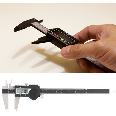 Pied à coulisse numérique électronique, règle en acier inoxydable, outil de mesure (0-200 mm) (1/5)