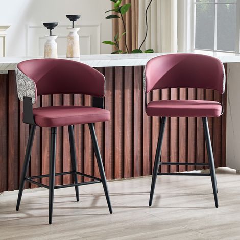 MEUBLIV Silla de comedor roja con respaldo y reposabrazos, lote de 2 (1/5)