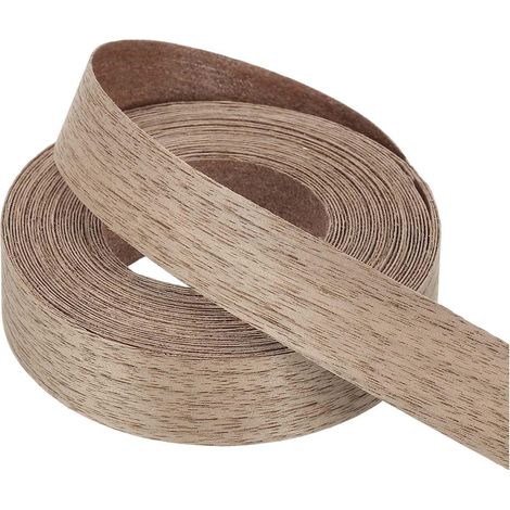 Bande de Chant 7.62m x 22mm, Bande Bordure Meuble Masquage de Bois Préencollé, Placage Contreplaqué Flexible Thermofusible pour Restauration Bords Meuble Étagère Panneaux, Noyer (1/5)
