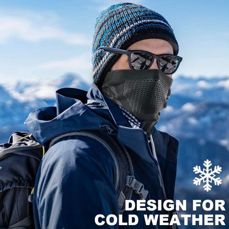 pezzo - Sciarpa tubolare da uomo, mezzo passamontagna, scaldacollo, maschera da sci, scaldacollo, maschera da motociclista per corsa invernale, sci, snowboard (1/4)