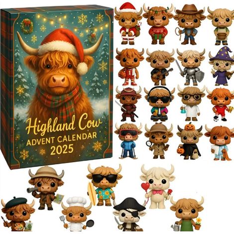 New Scottish Highland bull Christmas tree decoration (acrylic surprise box) (1/5)