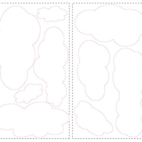 Stickers - Nuages Sur Fond Bleu - Hauteur 45,7 cm
