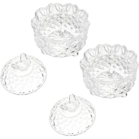 2pièces Bonbonnière Bocal Verre Transparent Avec Couvercle Boîte à Bonbons Pour Ranger Bonbons Et Sucreries (1/5)