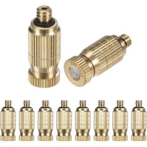 Lot de 10 Buses Brumisation en Laiton, Laiton avec Orifice 0,031"/0,8mm, Tête Buse à Haute Pression [10/24 UNC] - 0.15mm (1/5)