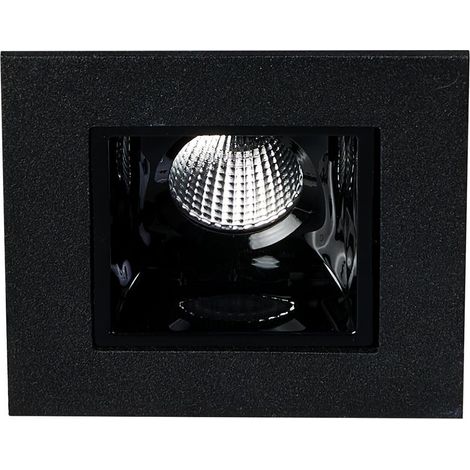 Encastré intérieur NELIO 1 carré noir mat 4000K 6,6W 583lm IP20 - EUROPOLE - 501011