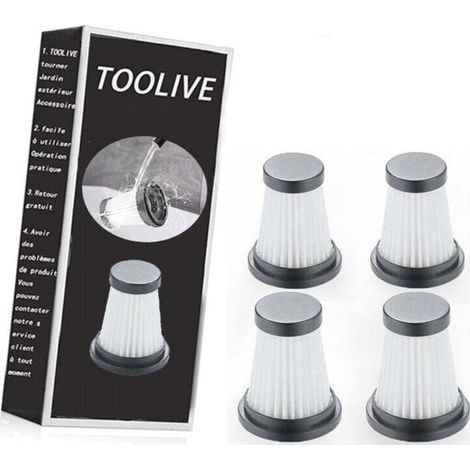 Paquete de 4 filtros HEPA de repuesto para aspiradoras inalámbricas Moosoo K12, K12 Pro, K13, Genius Invictus One 1.0, X7/2.0 y Foxnovo 13KPA-Crezuo. Accesorios para aspiradoras de mano.-Crezuo