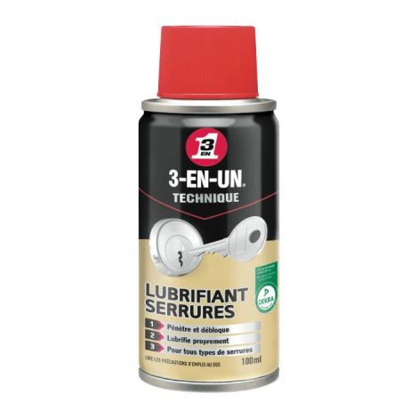 Lubrifiant Serrure 3-en-un Dégrippe, Lubrifie, Protège - 3-en-un (1/5)