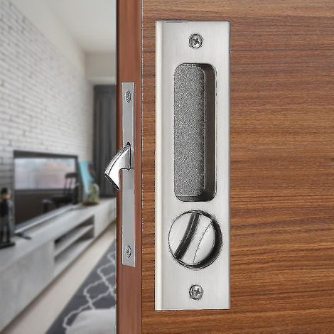 Verrou coulissant invisible pour porte, poignée encastrée, loquet à recess pour porte de placard, quincaillerie en bois, serrure à glissière pour meuble (1/5)