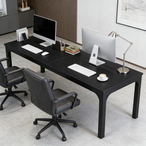 Bureau de travail rectangulaire pour deux personnes, table d'ordinateur, table de cuisine (table seule) (1/4)