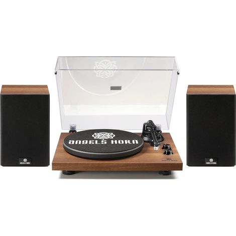 Platine Vinyle Bluetooth Hi-FI, Tourne-Disque avec Enceintes Préampli phono intégré, cellule MM AT-3600L, entraînement par courroie 33/45 tr/min et contrepoids réglable (1/5)
