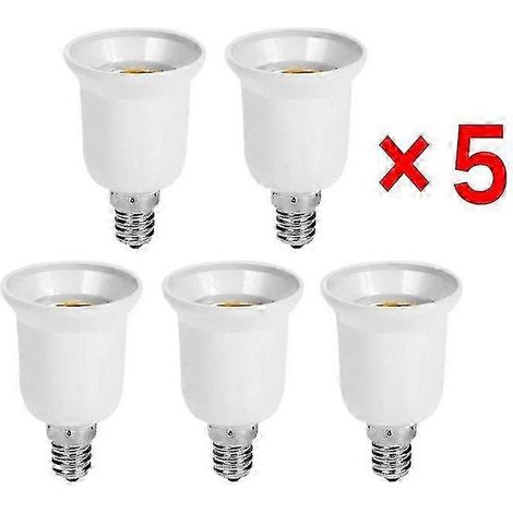 Lot de 5 adaptateurs E14 vers E27 en plastique ignifugé de haute qualité pour le marché européen (1/5)