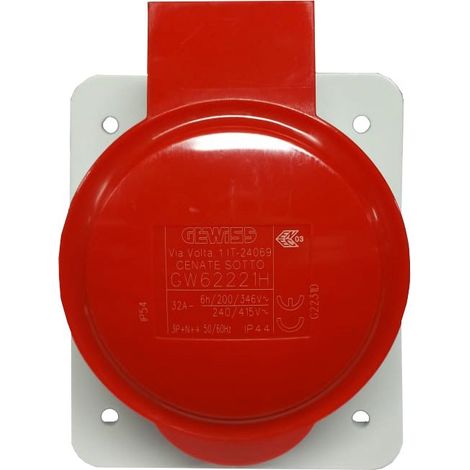 Base fija de empotrar a 10° HP IP44/IP54 de Gewiss 32A - 3P+N+T