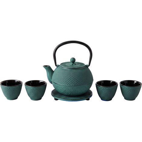 Gusseisen Teekanne mit Sieb, Tassen und Untersetzer SONO, 1,2 l (1/5)