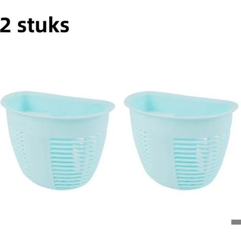 HOXILEELEOLot Di 2 Cestini Di Immagazzinaggio Di Plastica A Parete, Blu, Per Il Bagno Della Cucina (1/5)
